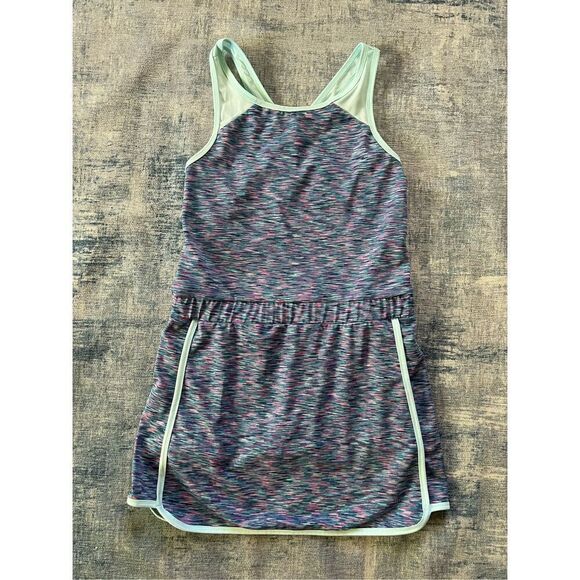 Gymboree Aqua Blue Pink Active Tank Dress with Built in Shorts Romper Girls XL - Picture 1 of 7